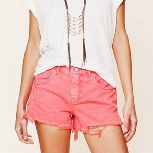 Free People Frayed Hem Distressed Shorts Size 27